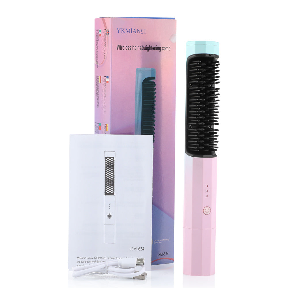 Straightening Comb Rechargeable Hair Wireless Straightener Curler